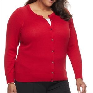 Croft & Barrow red cardigan 3X